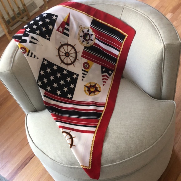 Vtg ITALIAN Square  Scarf. Excellent  Nautical Themed  accent to your wardrobe - Picture 3 of 15